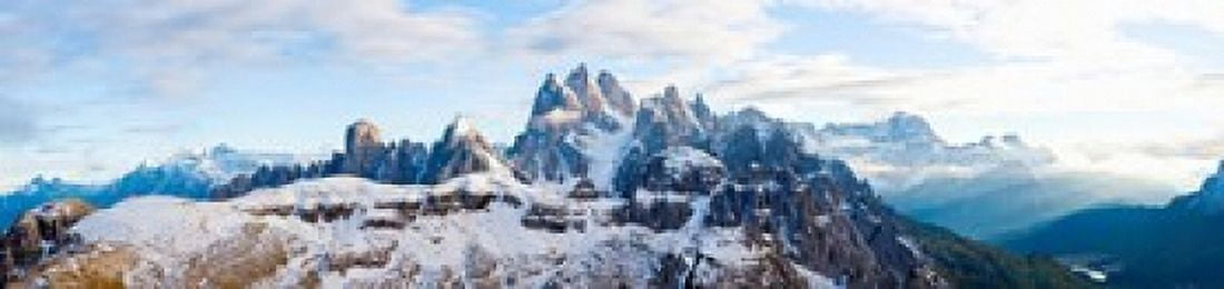 Snow covered mountains Dolomites Dolomiti Di Sesto Nature Park Hochpustertal Alta Pusteria South Tyrol Italy Canvas Art - Panoramic Images (20 x 5)