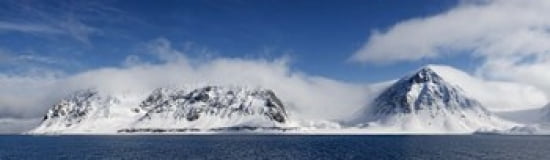 Snow covered mountains Magdalene Fjord Spitsbergen Svalbard Islands Norway Canvas Art - Panoramic Images (38 x 12)