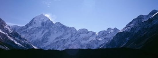 Snow covered mountains Mt Tutoko Fiordlands National Park Southland South Island New Zealand Canvas Art - Panoramic Images (36 x 13)