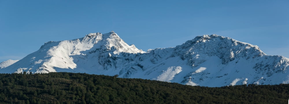 Snow covered peaks of Martial Mountains Ushuaia Tierra del Fuego Province Argentina Canvas Art - Panoramic Images (13 x 36)