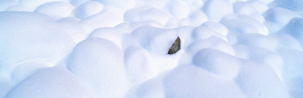 Snow-covered rocks in Yosemite California Canvas Art - Panoramic Images (36 x 12)