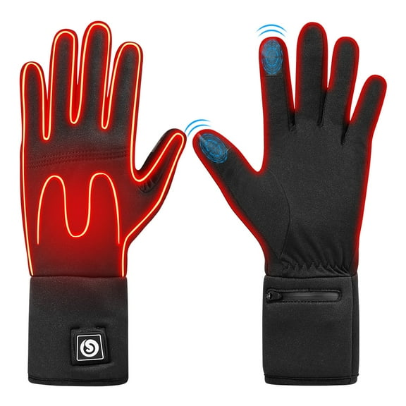 Snow deer Unisex Heated Glove Liners Rechargeable Battery Electric Heated Gloves Winter Warm Glove Liners for Arthritis Raynaud Thin Gloves Riding Ski Snowboarding Hiking Cycling Hand Warmers