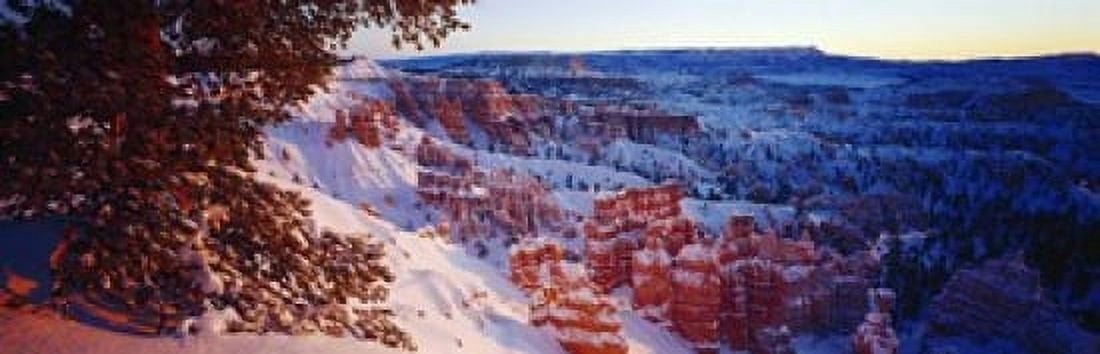Snow in Bryce Canyon National Park Utah USA Canvas Art - Panoramic Images (18 x 6)