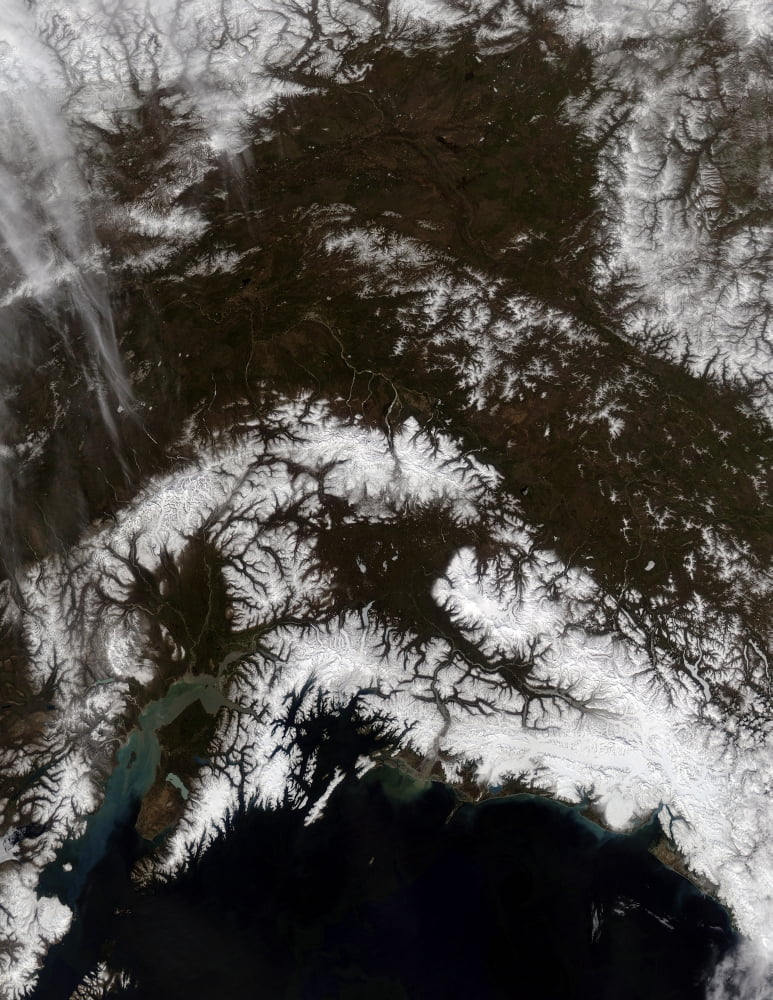 Snow in south central Alaska Canvas Art - Stocktrek Images (25 x 32)