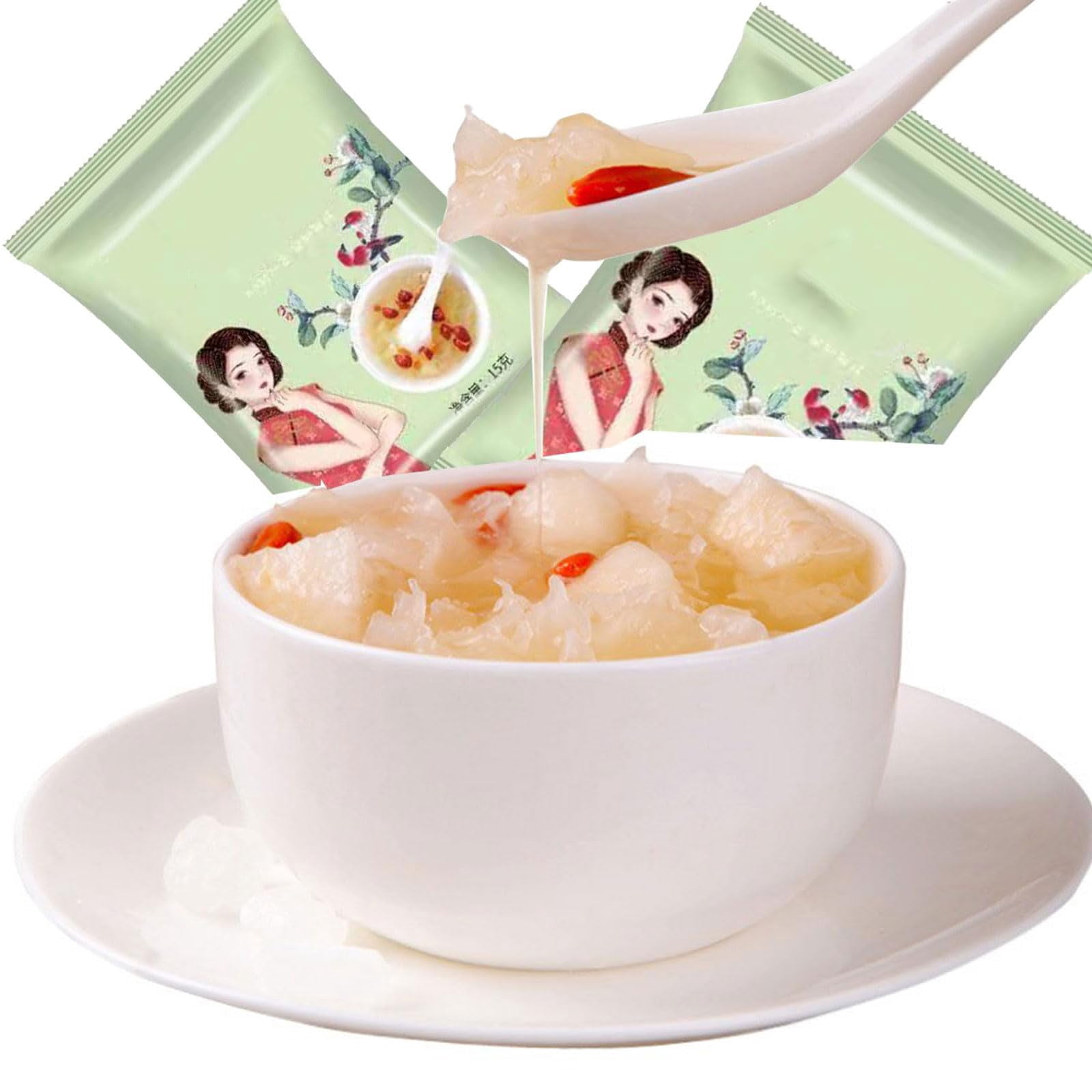 Instant Snow Pear & White Fungus Soup Powder - 10 Pack (150g) Freeze-Dried Chinese Dessert Breakfast Drink
