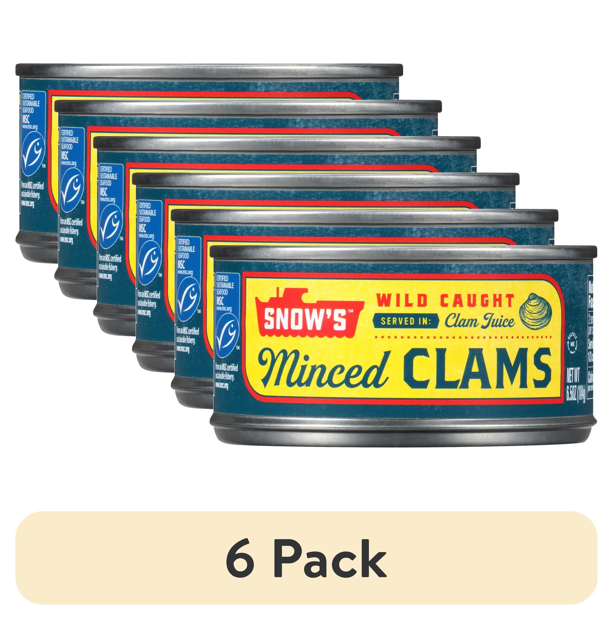 (6 pack) Snow's Minced Clams in Clam Juice, 6.5 oz