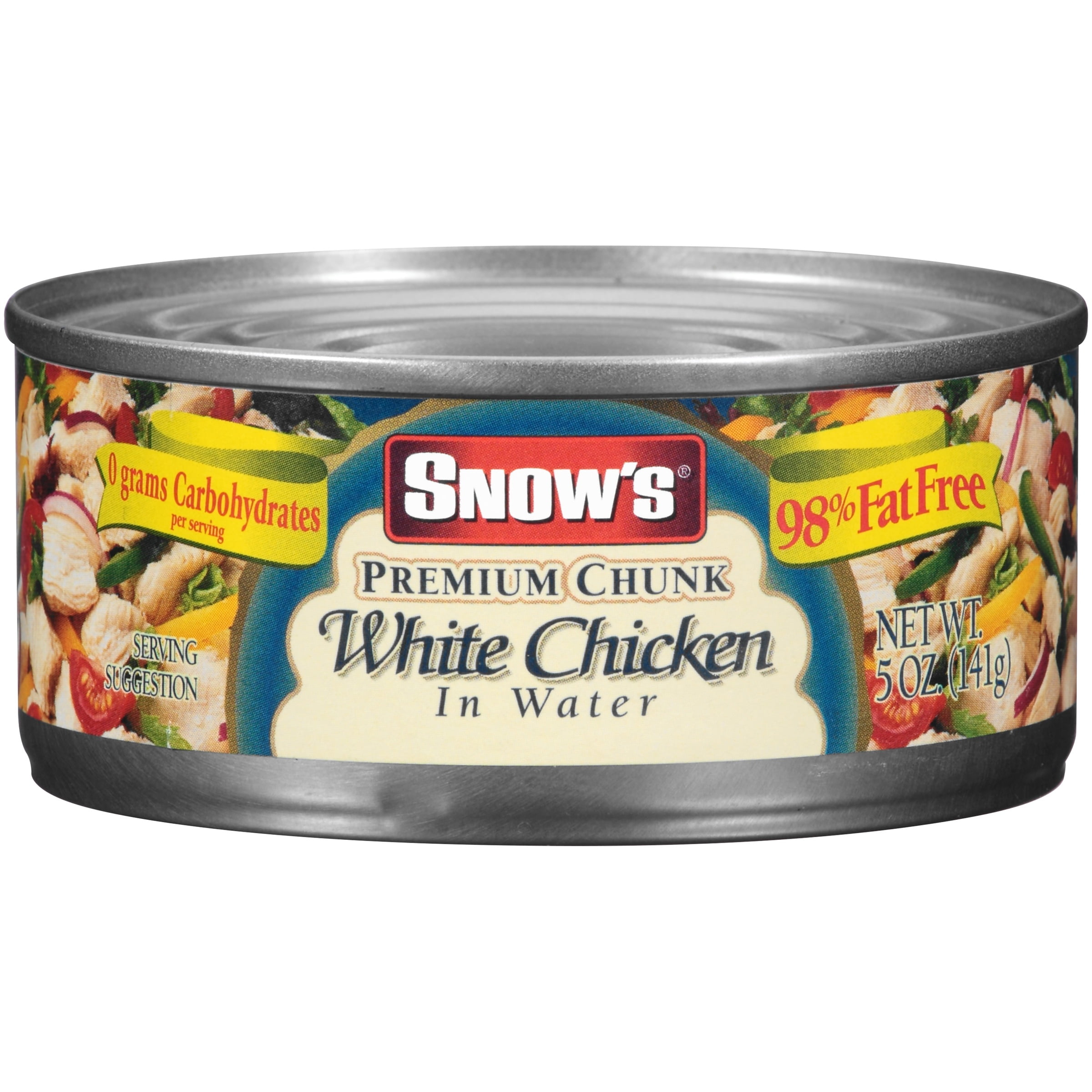 Snow's Premium Chunk White Chicken in Water, Gluten Free, 11g Protein per Serving, Shelf Stable Can, 5oz