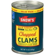 Snow's Wild Caught Chopped Clams, Shelf Stable Can, 15oz