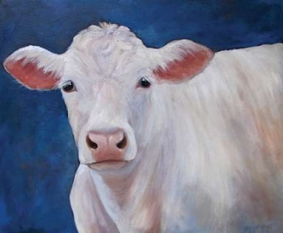 Snow the Charolais Canvas Art - Cheri Wollenberg (20 x 24)