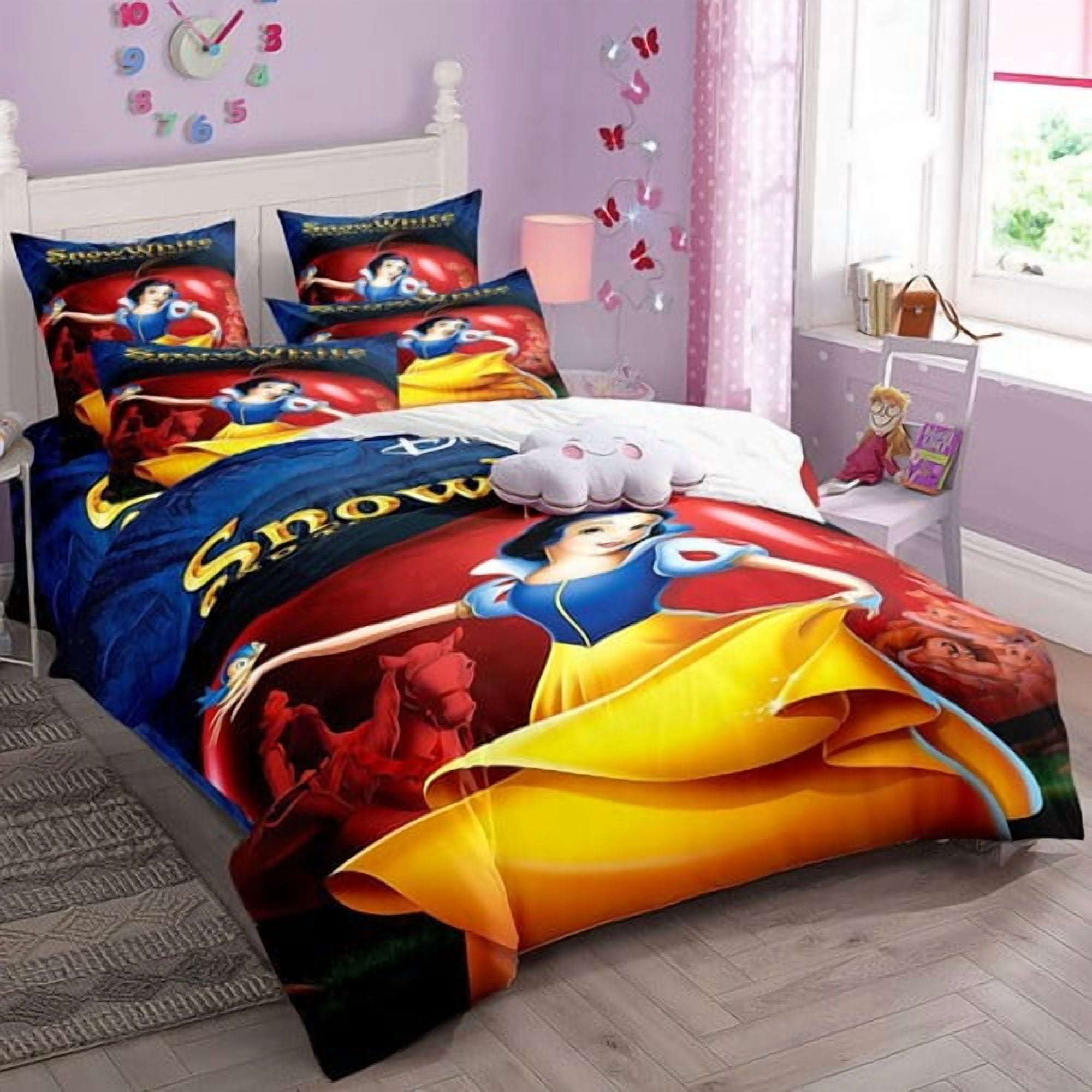 Snow-white Duvet Cover Comforter Cotton Bedding with Zipper Closure,1 Duvet Cover with 2 Pillowcases