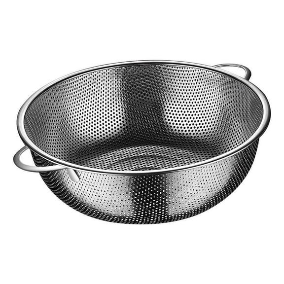 SnowGesh Stainless Steel Colander Sieves Mesh Strainer Net Baskets with Handles & Resting Base for Strain, Drain, Rinse or Steam
