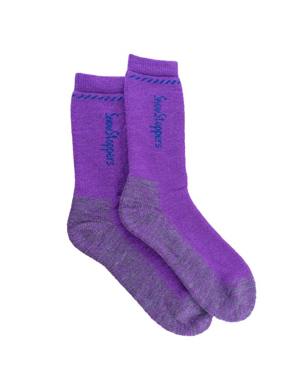 Alpaca Socks for Kids, Medium, Purple / Gray, 12-3