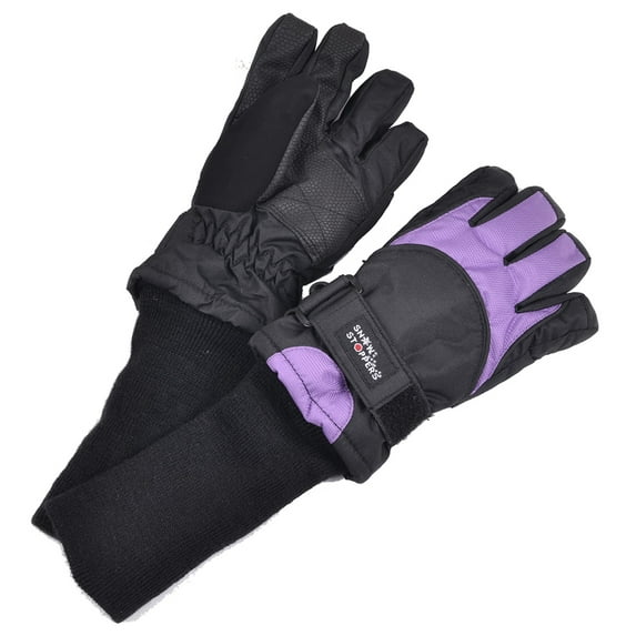SnowStoppers Kids Ski & Winter Sports Gloves (Large, Purple)