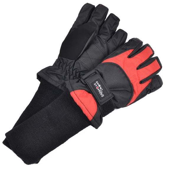 SnowStoppers Kids Ski & Winter Sports Gloves (Large, Red)