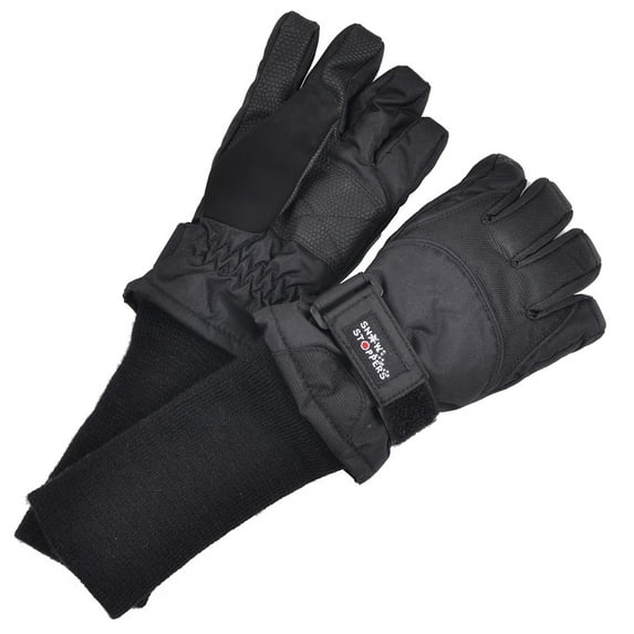SnowStoppers Kids Ski & Winter Sports Gloves (Medium, Black)