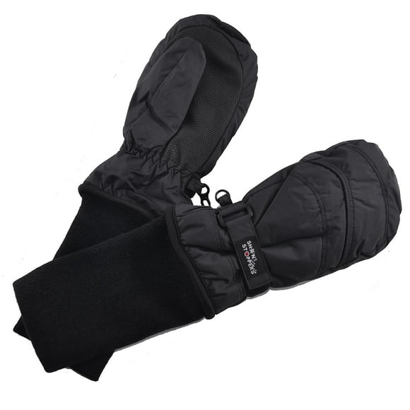 SnowStoppers Original Kids Winter Mittens (Black, Medium)