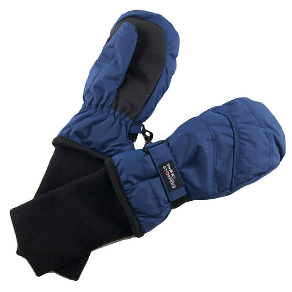SnowStoppers Original Kids Winter Mittens (Navy, Medium)