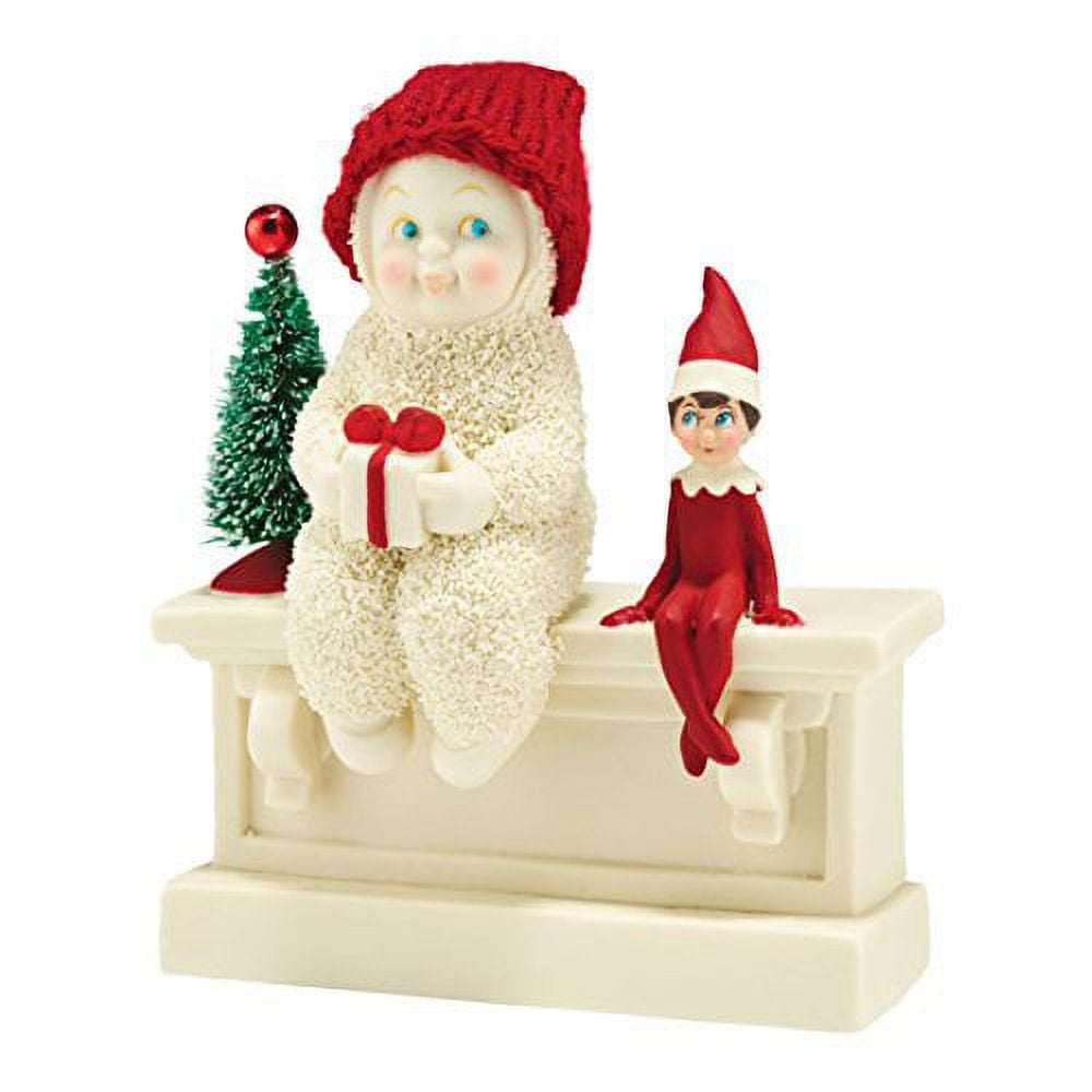 Snowbabies Department 56 Guest Collection Elf on the Shelf Gives a Gift