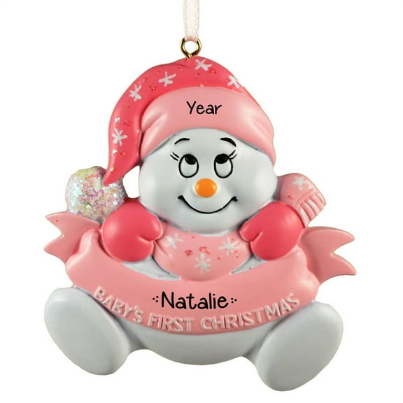 Snow Baby First Christmas Girl Ornament