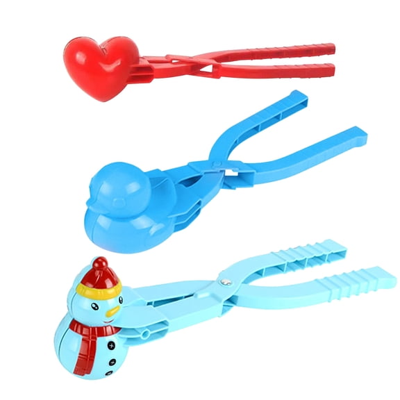 Snowball Maker 3 Pack Heart Snowman Spherical Shape Snowball Maker Clip Plastic Snow Tool Winter