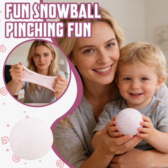Snowball Squishy Toys - Soft Elastic Stress Relief Squishy, Portable Indoor Snowball Sensory Toy for Focus & Relaxation Pink