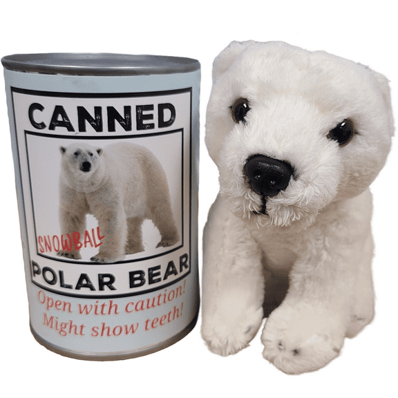Snowball the Canned Polar Bear - Unique present for birthdays! Great gift for boys and girls 4, 5, 6, 7, 8, 9, 10, 11