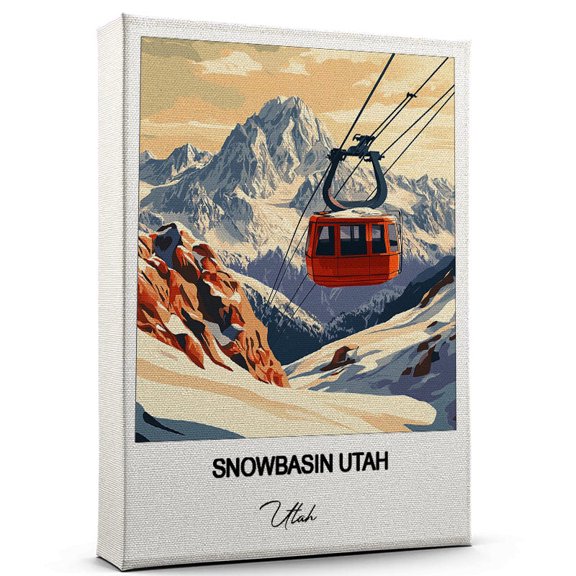 Snowbasin Utah Travel Canvas Wall Art – Beautiful Travel Decor for Bedroom, Office Utah Canvas Print – Serene and Scenic Wall Decor Gift for Travel Lovers