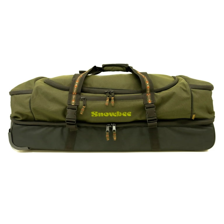 Snowbee XS Travel Luggage - Dual Storage Compartments - Green - Fly Fishing  Gear Storage Roller Bag