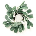 thumbnail image 1 of Snowberry Mistletoe Candle Ring 1.5", 1 of 1