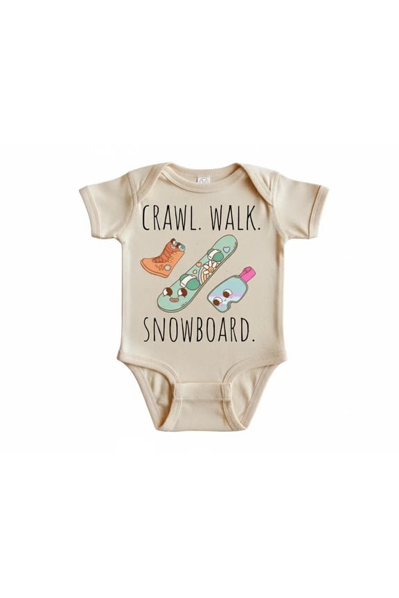 Snowboard Boho Retro Newborn Baby Bodysuit