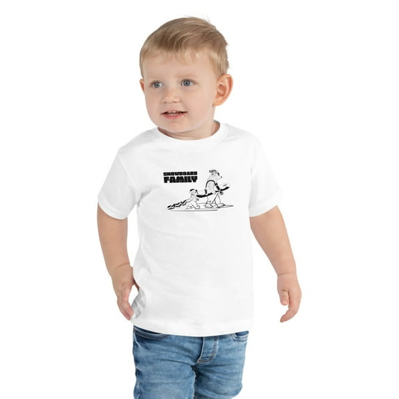Snowboard Family Toddler Short Sleeve Tee (White, 2T)