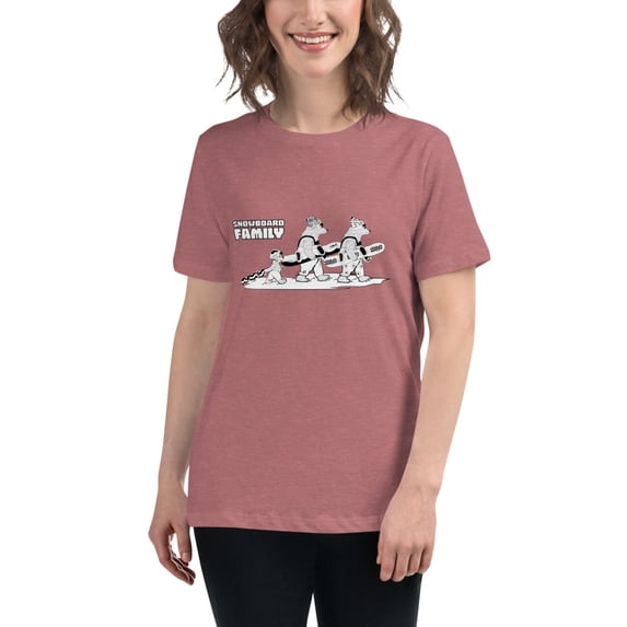 Snowboard Family Women's Relaxed T-Shirt (Heather Mauve, 3XL)