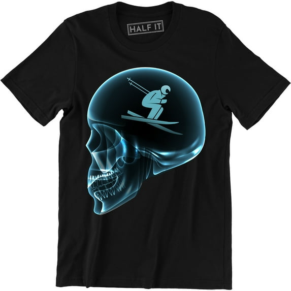 Snowboard Man Inside Skull Head Funny Extreme Snowboarding Men's T-Shirt