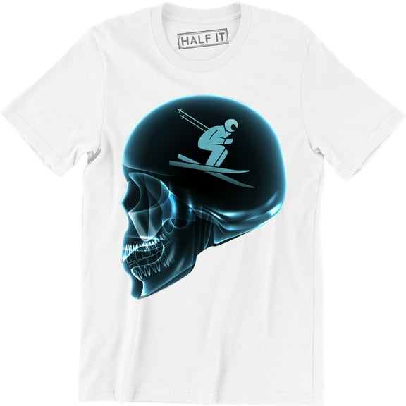 Snowboard Man Inside Skull Head Funny Extreme Snowboarding Men's T-Shirt