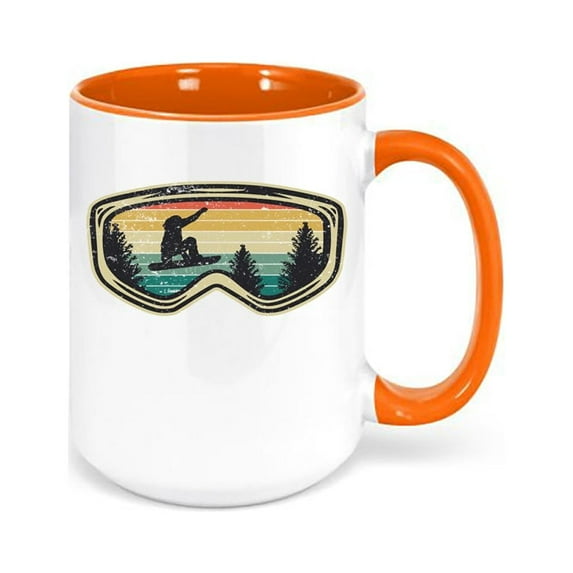 Snowboard Mug, Snowboard Goggles, Snowboard Gift, Ski Mug, Snowboard Coffee Cup, Coffee Cup, Gift For Him, Snow Mug, Gift For Snowboarder, ORANGE