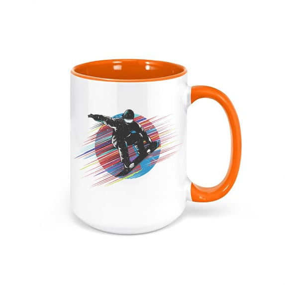 Snowboard Mug, Snowboard Sun, Gift For Snowboarder, Skiing Mug, Snowboard Gift, Snowboarder, Skiing Gift, Snowboard Coffee Mug, Snow Mug, ORANGE