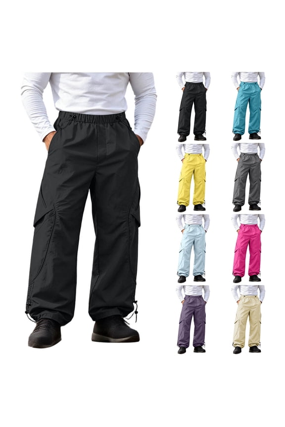 Snowboard Pants for Men Baggy Ski Pants with Elastic Waist Outdoor Loose Lightweight Waterproof Windproof Black