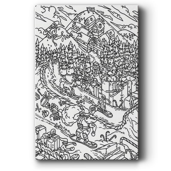 Snowboard Santa- Gallery Wrapped Canvas