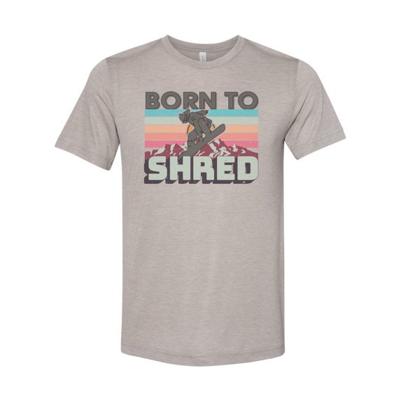 Snowboard Shirt, Born To Shred, Snowboarder Shirt, Unisex Fit, Shred Shirt, Sublimated T-shirt, Gift For Snowboarder, Snowboarding Gear, Ski, Heather Stone, LARGE
