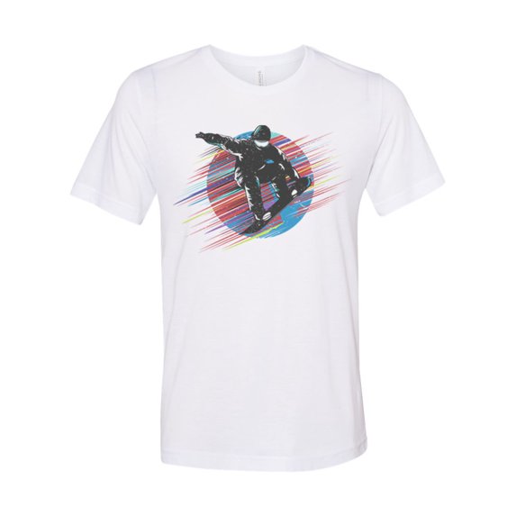 Snowboard Shirt, Snowboard Sun, Skiing Shirt, Unisex Fit, Snowboarder, Skiing Gift, Sublimated Design, Snowboard Gift, Snowboard Apparel, White, LARGE