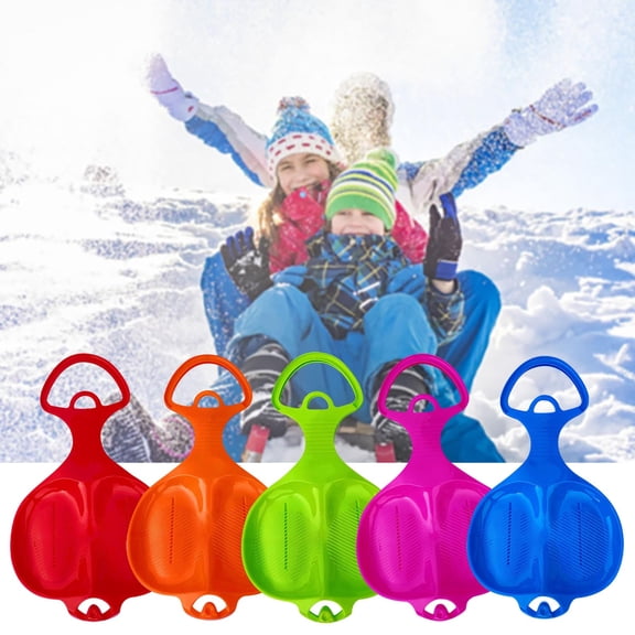 Snowboard Sled - Snow Sled with Handle for and Adults, Heavy-Duty Portable Winter Sledding Board, Outdoor Skiing Toboggan for Snow Play and Winter Sports, Blue, 1Pcs