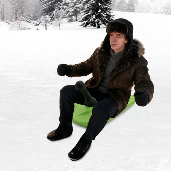Snowboard, Sled Snowboard with Handle, Sledding Snowboard for Winter Fun Green