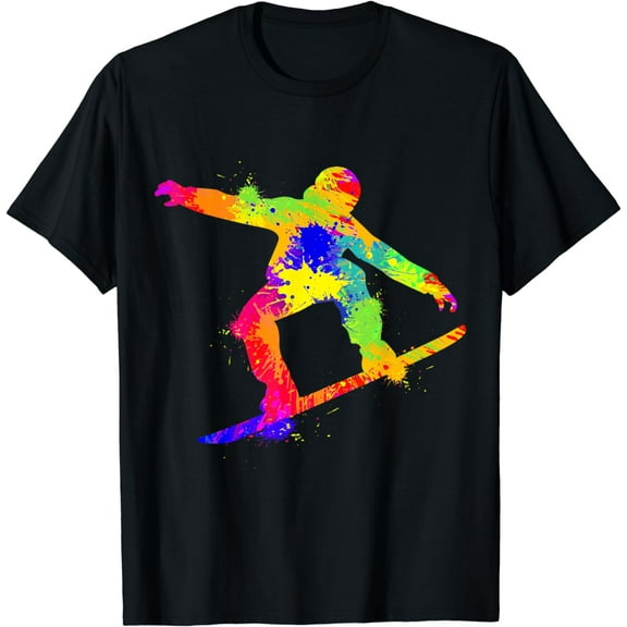 Snowboard Snowboarder Snowboarding Boys Kids Men T-ShirtMen's and women's gift, black and white T-shirt, size: Extra large S-4XL