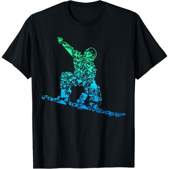 Snowboard Snowboarder Snowboarding Men T-ShirtMen's and women's gift, black and white T-shirt, size: Extra large S-4XL