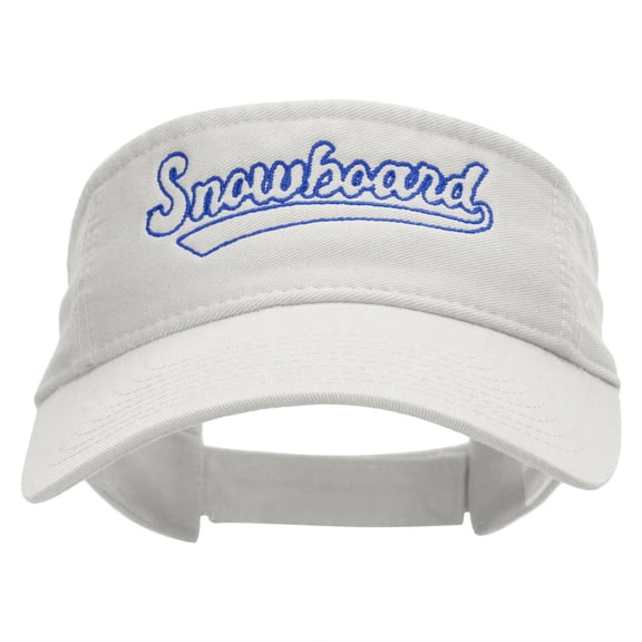 Snowboard Sports Embroidered Pro Style Cotton Twill Washed Visor - White OSFM