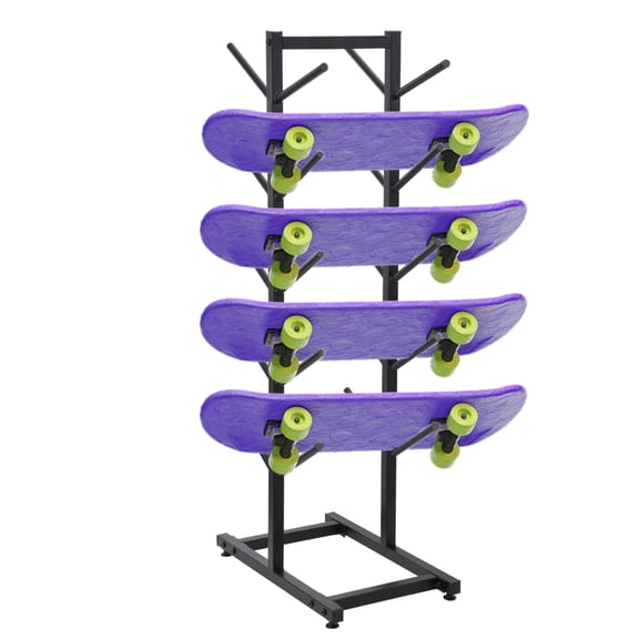 Snowboard Storage Rack, Standing Skateboard Display Stand, Space-Saving Display Stand for Wakeboards and Mini Cruisers