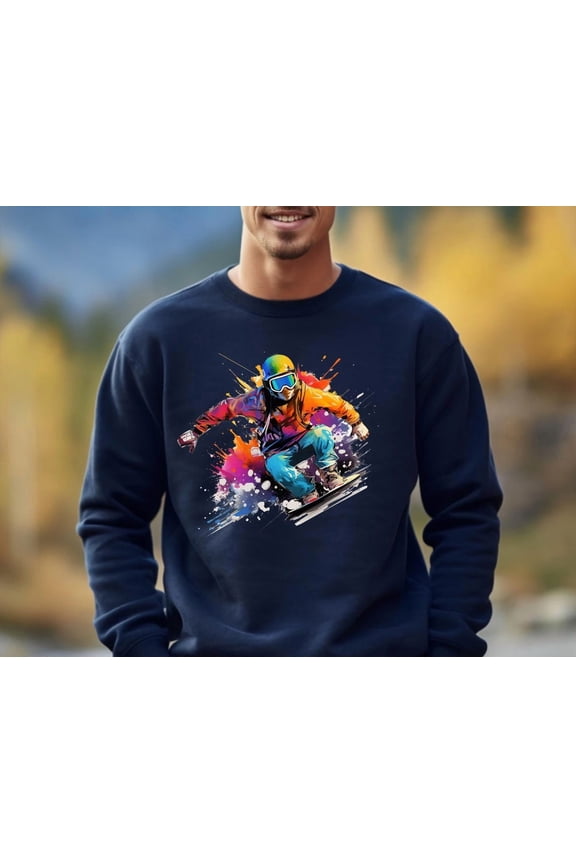 Snowboard Sweatshirt, Winter Sports Sweatshirt, Snowboarding Sweater, Winter Holiday Sweater, Skiing Sweatshirt, Snowboarder SWEATSHIRT All Size S-5XL