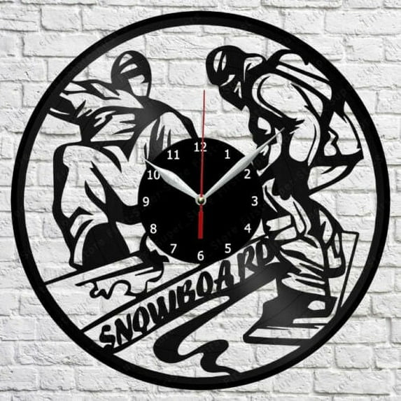 Snowboard Vinyl Record Wall Clock Art Decor Original Gift Vintage Wall Art Design