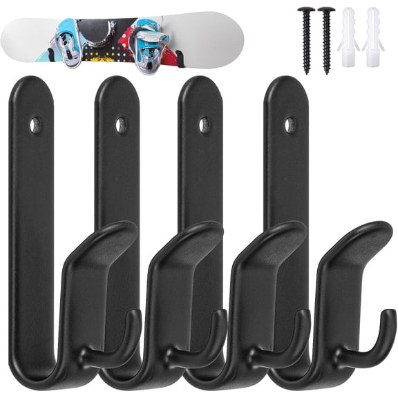Snowboard Wall Mount Clips, Horizontal Skateboard Wall Mount，Snowboard Display Stand for Room, Garage