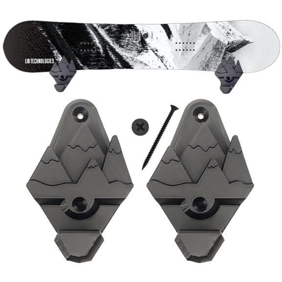Snowboard Wall Mounts, Fits Any Snowboard, Innovative 3D Printing (Black)
